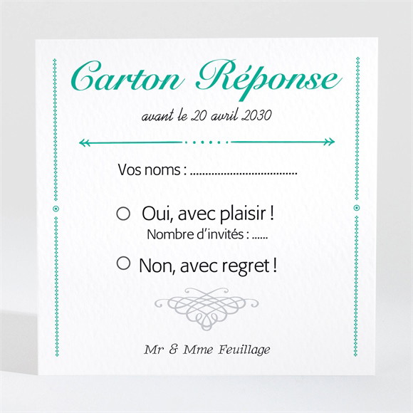 Carton réponse anniversaire de mariage En folie! réf.N300460