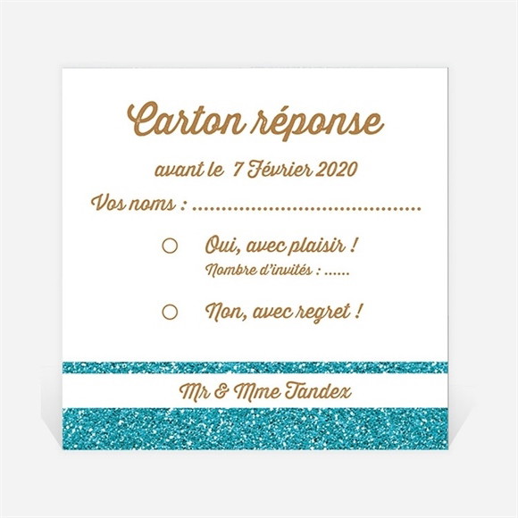 Carton réponse anniversaire de mariage Notre Tandem réf.N300469
