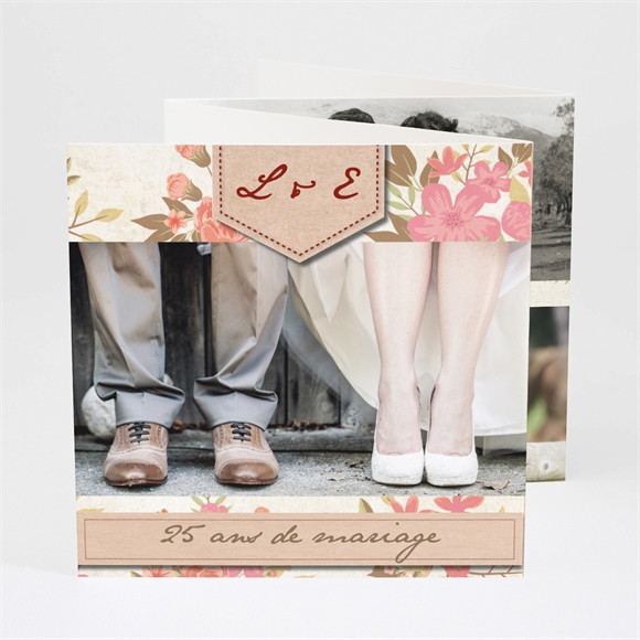 Invitation anniversaire de mariage Carte invitation classique réf.N83025