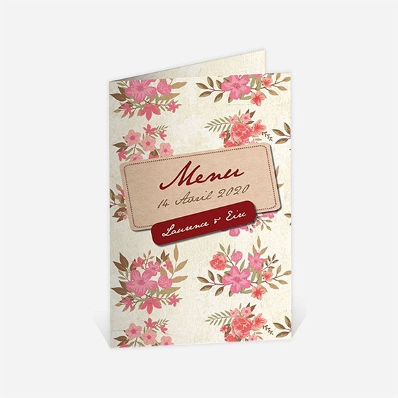 Menu anniversaire de mariage Carte invitation classique réf.N401483