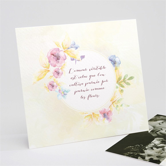 Invitation anniversaire de mariage Invitation Jardin fleuri réf.N311129