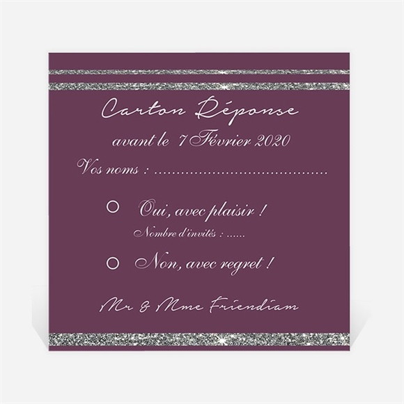 Carton réponse anniversaire de mariage Noces d'argent ensemble! réf.N300478