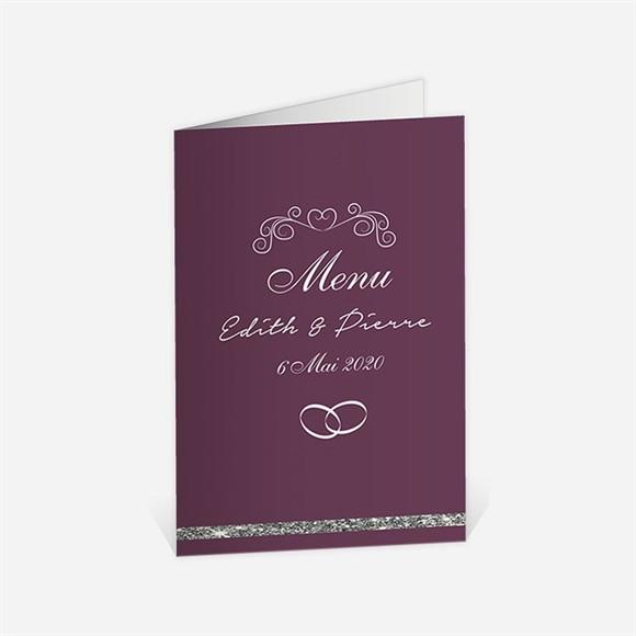 Menu anniversaire de mariage Noces d'argent ensemble! réf.N401492