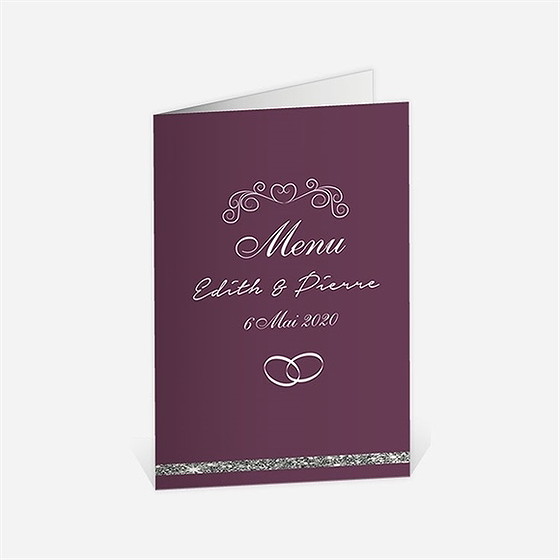 Menu anniversaire de mariage noces d'argent ensemble!