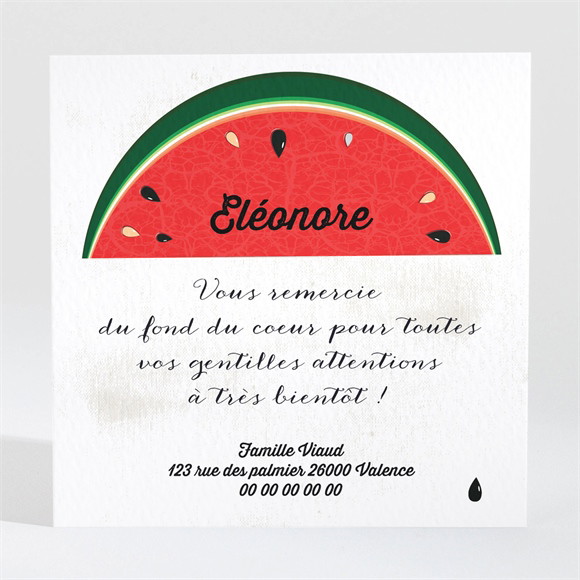 Remerciement naissance Jolie pastèque réf.N300479