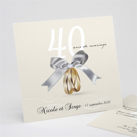 Invitation anniversaire de mariage Romantisme réf.N311130