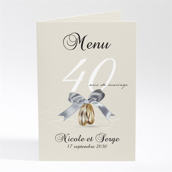 Menu anniversaire de mariage Romantisme réf.N401493