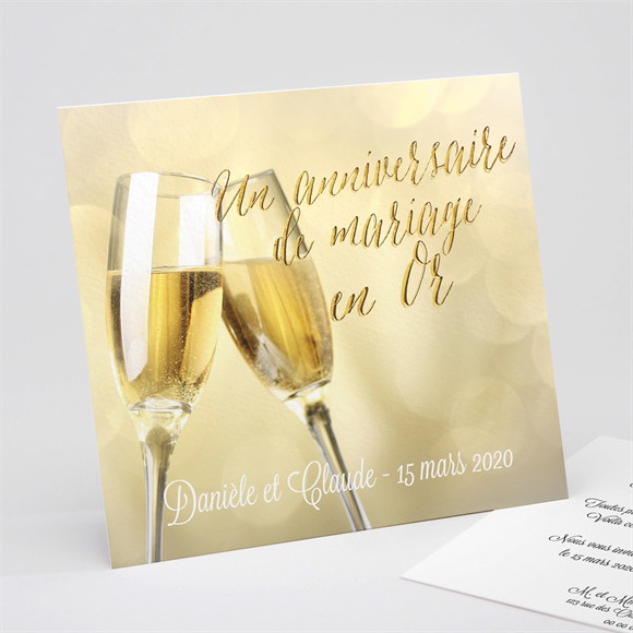 Invitation anniversaire de mariage Célébrons nos noces d'Or ! réf.N311131