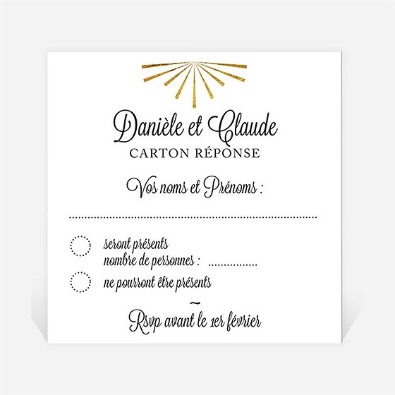 Carton réponse anniversaire de mariage célébrons nos noces d'or !