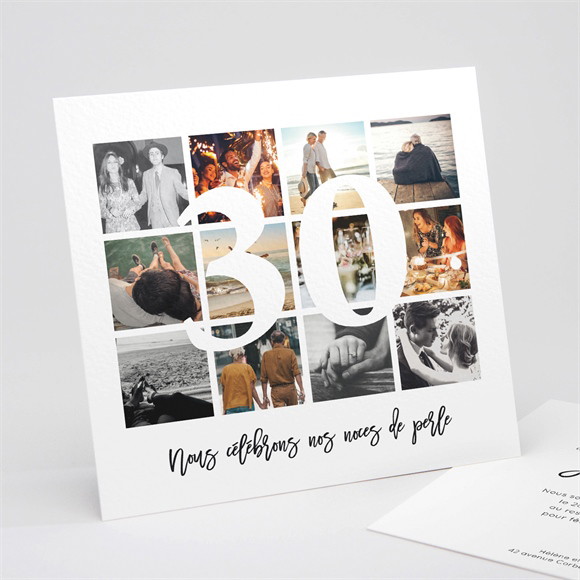 Invitation anniversaire de mariage invitation pêle-mêle réf.N311133