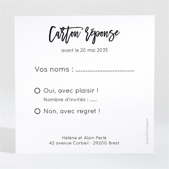 Carton réponse anniversaire de mariage invitation pêle-mêle réf.N300484