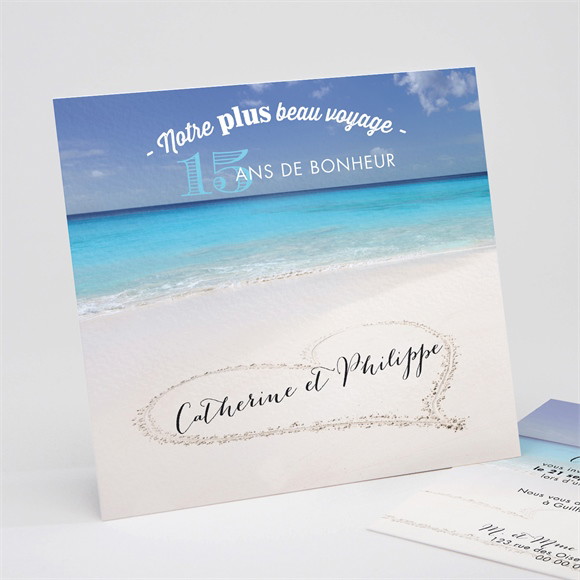 Invitation anniversaire de mariage Venez voyager avec nous ! réf.N311134