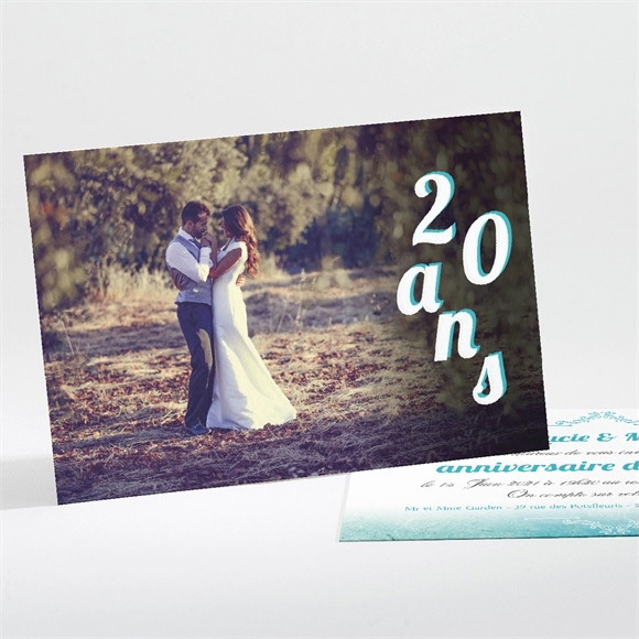 Invitation anniversaire de mariage Carte classique et vintage réf.N11158