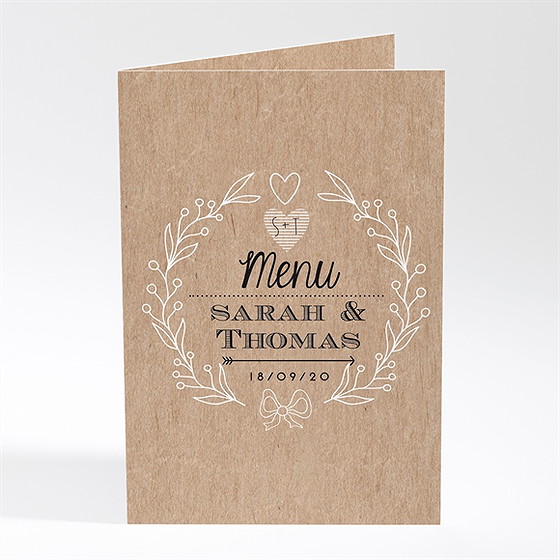 Menu anniversaire de mariage kraft original