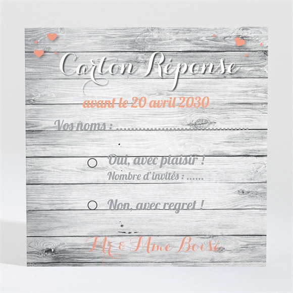 Carton réponse anniversaire de mariage Elegante carte anniversaire réf.N300489