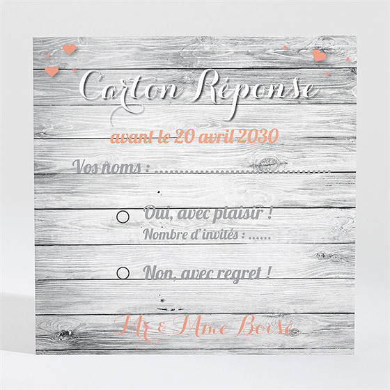 Carton réponse anniversaire de mariage elegante carte anniversaire