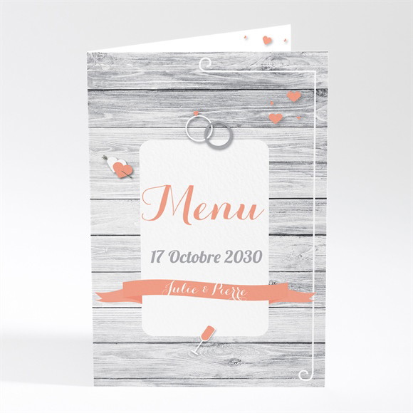 Menu anniversaire de mariage Elegante carte anniversaire réf.N401503