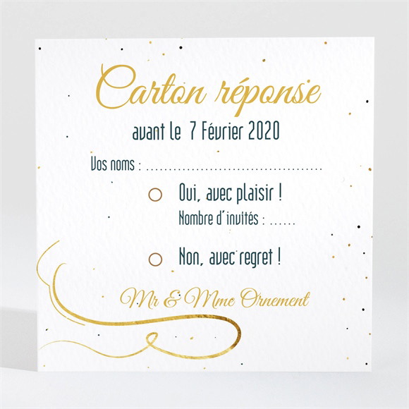 Carton réponse anniversaire de mariage Carte invitation fun réf.N300490