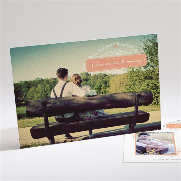 Invitation anniversaire de mariage Photo et raffinement réf.N14162