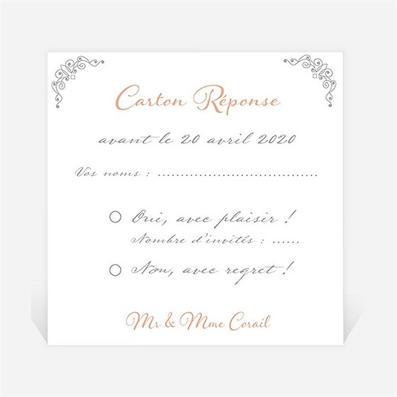 Carton réponse anniversaire de mariage photo et raffinement