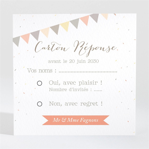 Carton réponse anniversaire de mariage Motifs geometriques photo réf.N300493