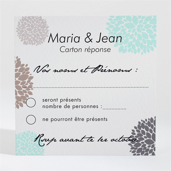 Carton réponse anniversaire de mariage Noces de Cristal réf.N300497