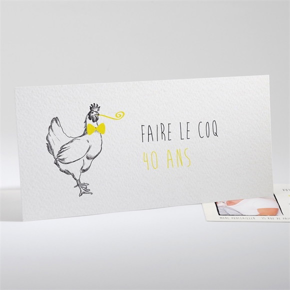 Invitation anniversaire Faites le coq! réf.N13140