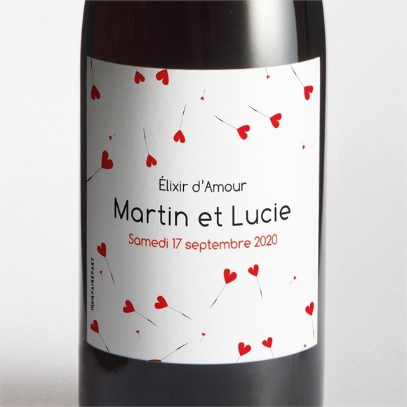 Etiquette de bouteille mariage Un Oui en photo réf.N300504