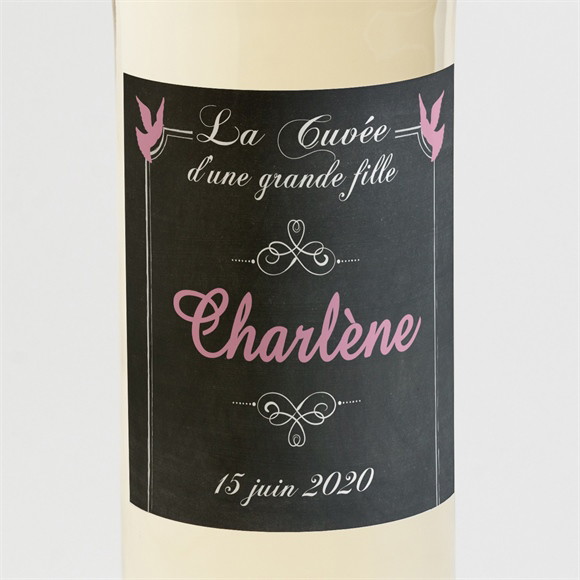 Etiquette de bouteille communion Fond ardoise et photo réf.N300501