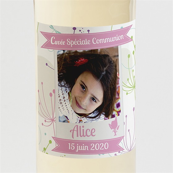 Etiquette de bouteille communion mon annonce photo