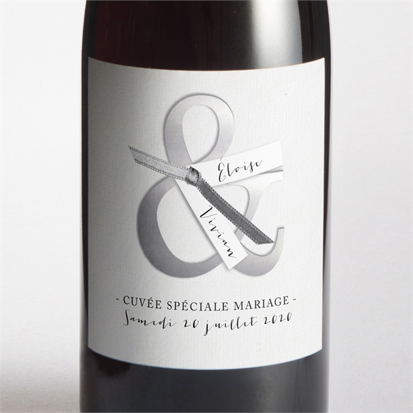 Etiquette de bouteille mariage Esperluette et étiquettes réf.N300512