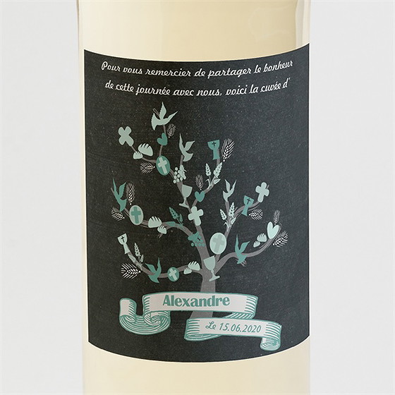 Etiquette de bouteille communion sacrement élégant