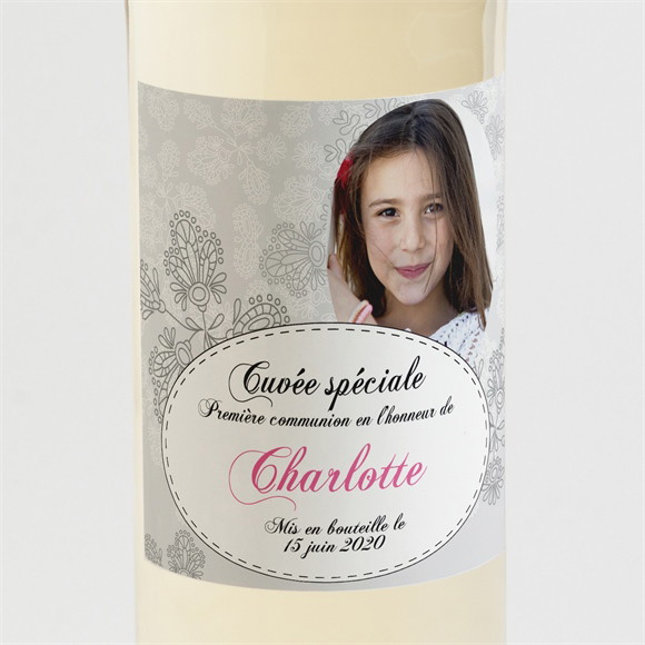 Etiquette de bouteille communion Double face avec photo réf.N300536
