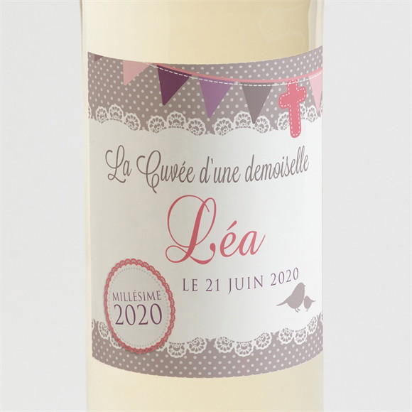 Etiquette de bouteille baptême Rondeur et douceur ! réf.N300523