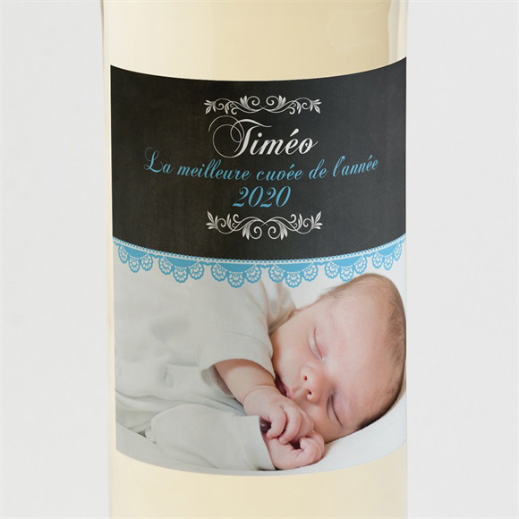 Etiquette de bouteille naissance Design vintage ardoise réf.N300569
