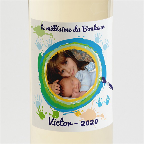 Etiquette de bouteille naissance Carte naissance photo souvenir réf.N300572