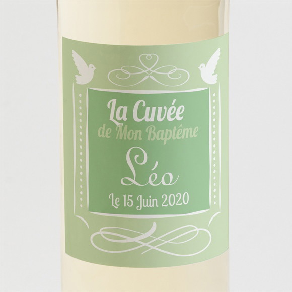 Etiquette de bouteille baptême Joli Damier réf.N300574