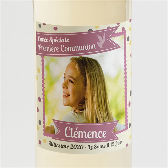Etiquette de bouteille communion Pois de lumière réf.N300589