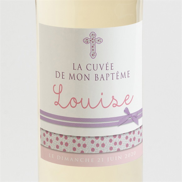 Etiquette de bouteille baptême Simple et épuré réf.N300611