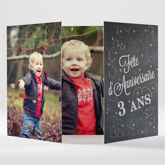 Invitation anniversaire Guirlande et cotillons réf.N70157