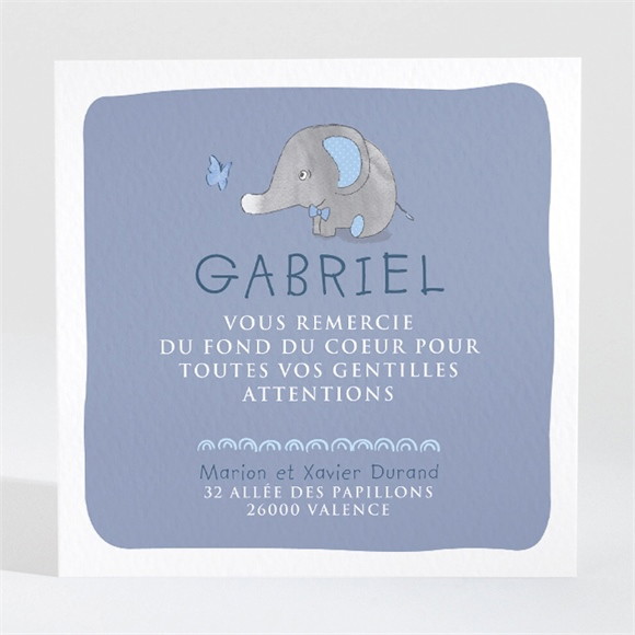 Remerciement naissance Elephant réf.N300614