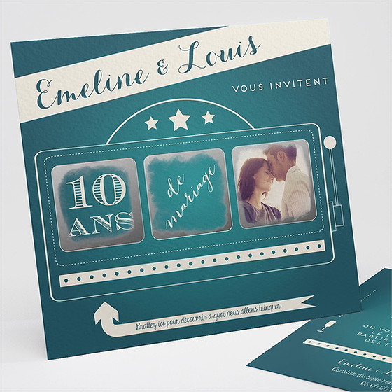 Invitation anniversaire de mariage la machine à sous !