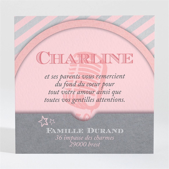 Remerciement naissance Une petite Star est née réf.N300621