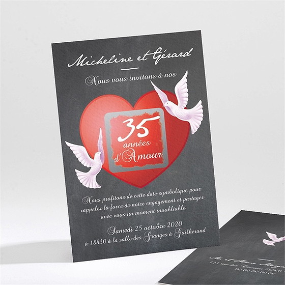 Invitation anniversaire de mariage symboles de notre amour