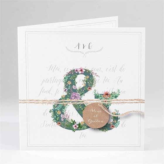 Faire-part mariage champêtre et original