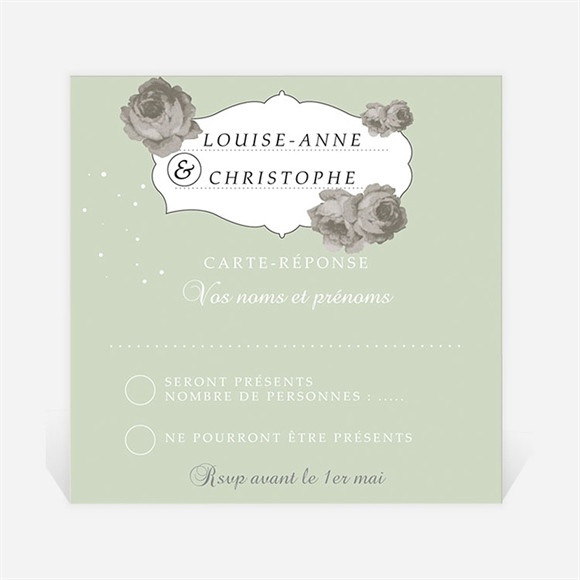 Carton réponse mariage rétro chic vintage réf.N300628