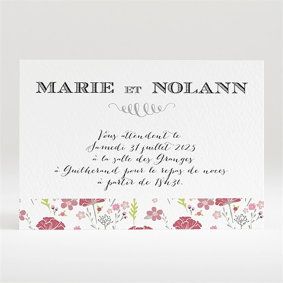 Carton d'invitation mariage motifs liberty