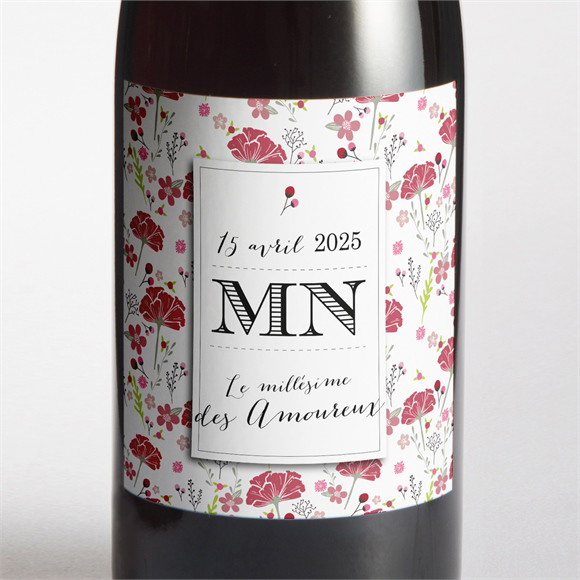 Etiquette de bouteille mariage Motifs Liberty réf.N300633