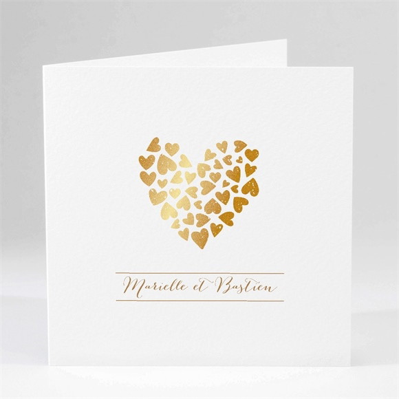 Faire-part mariage Coeur doré réf.N45113