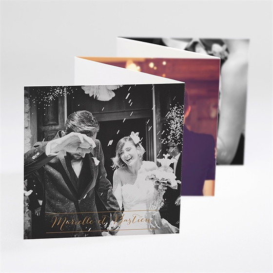 Remerciement mariage coeur doré